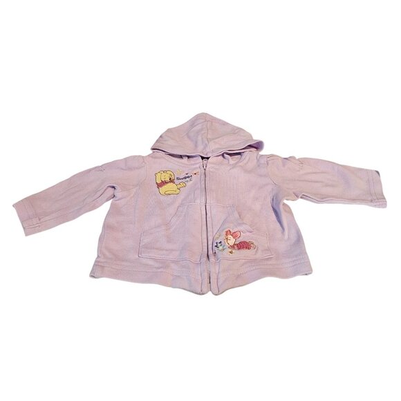 Disney Baby Purple Jacket 0-3M Winnie the Pooh Piglet Sweet Embroidered Preowned - Picture 1 of 7